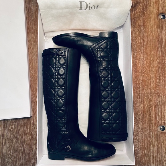 DIOR City Cannage High Boots Black - Picture 11 of 13